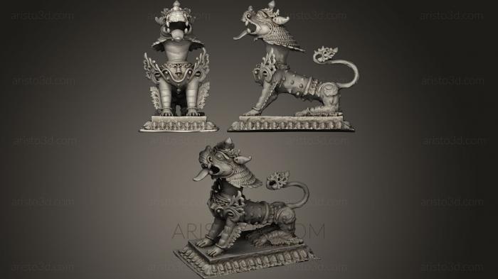 Figurines lions tigers sphinxes (STKL_0002) 3D model for CNC machine
